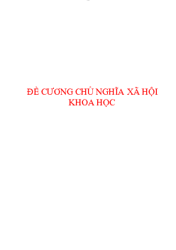 Đề cương trắc nghiệm môn Chủ nghĩa xã hội khoa học | Trường cao đẳng Kinh tế kế hạch Đà Nẵng