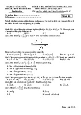 Đề cuối kỳ 1 Toán 12 năm 2024 – 2025 trường THPT Thanh Bình 1 – Đồng Tháp