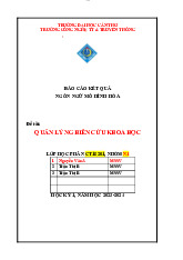 Báo cáo Kết quả Nghiên cứu Khoa học 2023 bằng UML | Môn Ngôn ngữ mô hình hóa - Đại học Cần Thơ