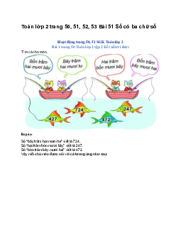 Toán lớp 2 trang 50, 51, 52, 53 Bài 51 Số có ba chữ số | Kết nối tri thức