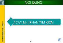 Bài giảng chương 10 : Cây nhị phân tìm kiếm | Cấu trúc dữ liệu và giải thuật