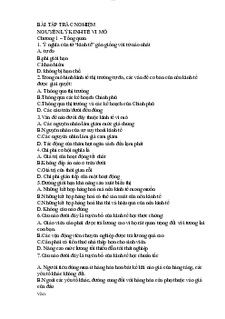Bài tập trắc nghiệm nguyên lý kinh tế vi mô | Kinh Tế Vi Mô | Trường Đại học Thủy Lợi