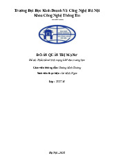 Đồ án Thiết kế mô hình mạng LAN cho trường học môn Quản trị mạng | Trường Đại học Kinh Doanh và Công Nghệ Hà Nội