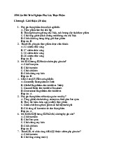 Câu Hỏi Trắc Nghiệm Phụ Gia Thực Phẩm Chương 1: Giới Thiệu | Phụ gia thực phẩm | Đại học Nông Lâm Thành phố Hồ Chí Minh