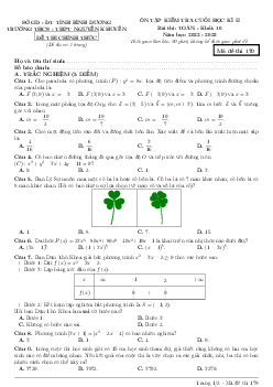 Đề ôn tập cuối kì 2 Toán 10 năm 2022 – 2023 trường Nguyễn Khuyến – Bình Dương