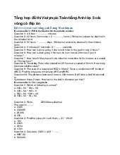 Tổng hợp đề thi Violympic Toán tiếng Anh lớp 5 các vòng có đáp án