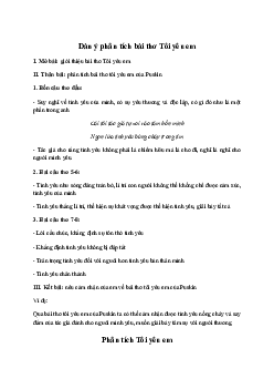Văn mẫu lớp 11: Phân tích bài thơ Tôi yêu em của Puskin (2 Dàn ý + 10 mẫu) | Cánh diều