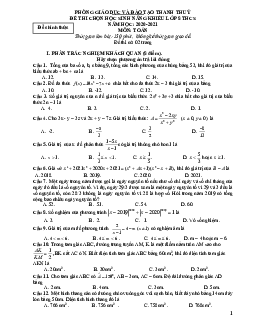 Đề thi HSG Toán 8 năm 2020 – 2021 phòng GD&ĐT Thanh Thủy – Phú Thọ