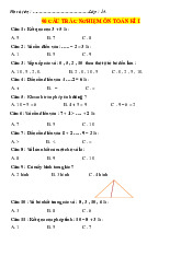 90 câu trắc nghiệm ôn toán kì 1 Lớp 1