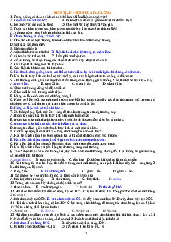 TOP 160 câu hỏi trắc nghiệm vật lý lớp 11 ôn tập học kỳ I (có đáp án)