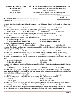 Đề thi tốt nghiệp THPT 2020 môn sinh học (đề 213, có đáp án và lời giải chi tiết)