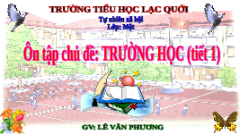 Giáo án điện tử Tự nhiên và xã hội 1 bài 10 Chân trời sáng tạo : Ôn tập chủ đề Trường học