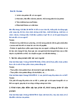 Giải Khoa học tự nhiên 9 Chân trời sáng tạo Bài 29: Protein