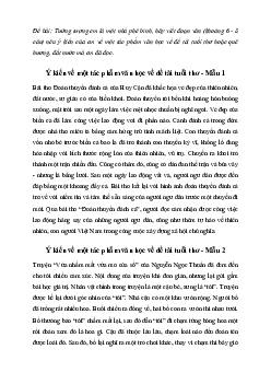 Văn mẫu lớp 7: Ý kiến của em về một tác phẩm văn học về đề tài tuổi thơ hoặc quê hương, đất nước | Kết nối tri thức
