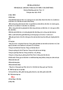 Bài 18: Lũy thừa với số mũ thực - Giáo án Toán 11 Kết nối tri thức