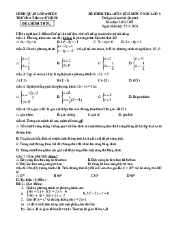 Đề thi giữa kì 2 Toán 9 năm 2023 – 2024 trường THCS Cự Khối – Hà Nội