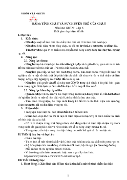 Chủ đề 3. Bài 6: Tính chất và sự chuyển thể của chất | Bài giảng KHTN 6 | Cánh diều