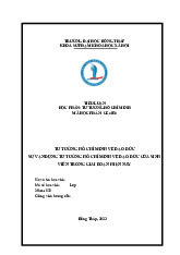 Tiểu luận tư tưởng Hồ Chí MInh về đạo đức sự vận dụng tư tưởng Hồ Chí MInh về đạo đức của sinh viên trong giai đoạn hiện nay- môn Tư tưởng Hồ Chí Minh–Trường Đại học Đồng tháp