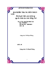 Bài kiểm tra nguồn lực -  Quản trị nhân lực| Trường Đại học Lao động - Xã hội