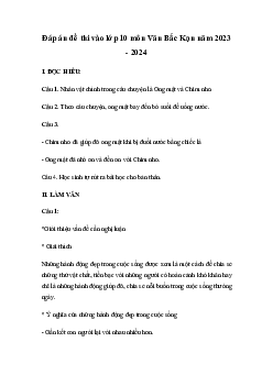 Đề thi vào 10 môn Ngữ văn năm 2023 - 2024 sở GD&ĐT Bắc Kạn