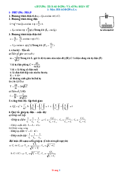 Phương pháp giải toán Mạch dao động LC