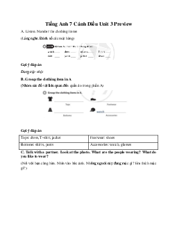 Tiếng Anh 7 Cánh Diều Unit 3 Preview