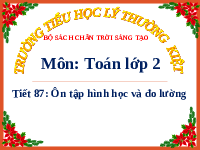Giáo án điện tử Toán 2 Chương 2 Cánh diều: Ôn tập về hình học và đo lường