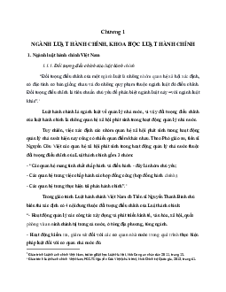 Chương 1: Ngành luật hành chính, khoa học luật hành chính