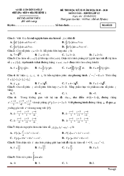 Bộ đề thi thử thpt quốc gia 2020 toán bám sát đề minh họa - tập 5