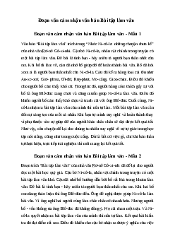 Văn mẫu lớp 6: Đoạn văn cảm nhận văn bản Bài tập làm văn (2 mẫu) | Kết nối tri thức