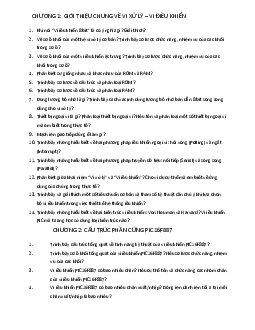 Câu hỏi ôn tập môn Đại số tuyến tính phần "Vi xử lý - Vi điều khiển"