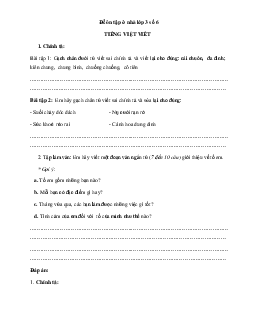 Bộ đề ôn tập ở nhà Tiếng Việt lớp 3 có đáp án - Đề 6 (Từ 30/3 - 04/4)