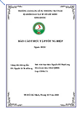 Báo cáo thực tập tốt nghiệp ngành dược | Môn Thực tập tốt nghiệp - Trường Cao đẳng Công thương Thành phố Hồ Chí Minh
