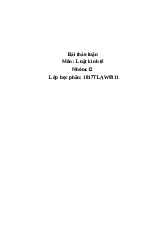 Tranh chấp Thương mại | Bài thảo luận về Luật Kinh tế