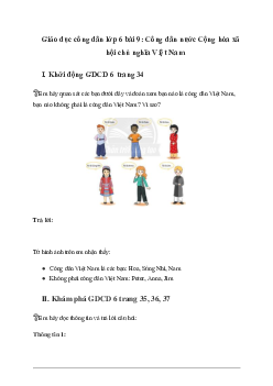 Giải Giáo dục công dân 6 Bài 9: Công dân nước Cộng hòa xã hội chủ nghĩa Việt Nam - Chân Trời Sáng Tạo