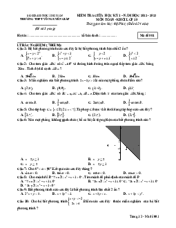 Đề kiểm tra GK1 Toán 10 năm 2022 – 2023 trường THPT Võ Nguyên Giáp – Quảng Nam