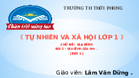 Giáo án điện tử Tự nhiên và xã hội 1 bài 1 Chân trời sáng tạo : Gia đình của em