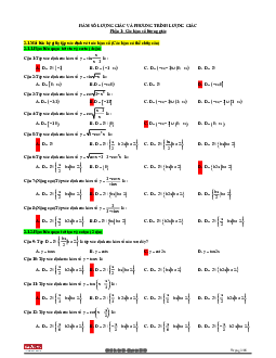 Bài tập trắc nghiệm hàm số lượng giác và phương trình lượng giác – Trần Quốc Dũng