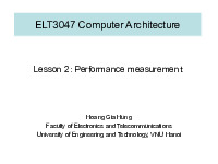 SLIDE Week 2 – Lecture 2 – Performance measurement Kiến Trúc Máy Tính | Trường Đại học Công nghệ, Đại học Quốc gia Hà Nội