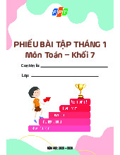 Phiếu bài tập tháng 1 môn Toán – Khối 7