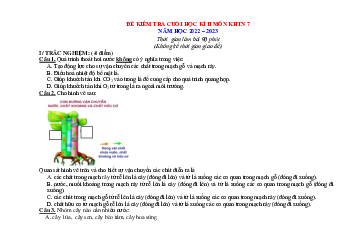 Đề thi học kì 2 KHTN 7