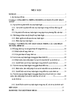 Tiểu luận Nhập môn Logic đề tài "Suy luận logic và vai trò của nó trong các giai đoạn tố tụng hình sự ở Việt Nam hiện nay"