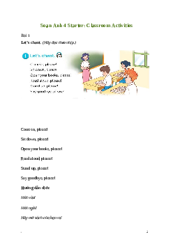 Giải Tiếng Anh lớp 4 Starter: Classroom Activities | Global Success