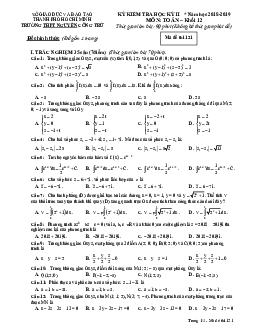 Đề thi HK2 Toán 12 năm 2018 – 2019 trường THPT Nguyễn Công Trứ – TP HCM