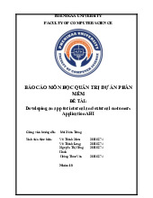 Developing an app for internal and external customers Application AHI | Báo cáo môn học Quản trị dự án phần mềm