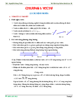 Hướng dẫn giải các dạng toán về định nghĩa vector, tổng và hiệu hai vector – Nguyễn Đăng Tuấn