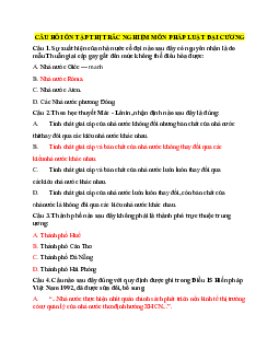 Tổng hợp câu hỏi trắc nghiệm ôn tập môn Pháp luật đại cương | Đại học Công Đoàn