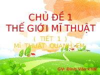 Giáo án điện tử Mĩ Thuật 1 Chủ Đề 1 Tiết 1 Kết nối tri thức: Mĩ thuật quanh em