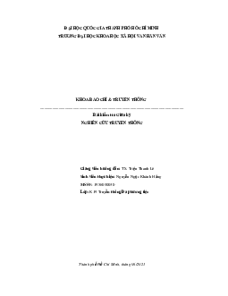 TRUYỀN THÔNG VẬN ĐỘNG CỬ TRI TRẺ THAM GIA BỎ PHIẾU BẦU CỬ QUỐC HỘI VÀ HỘI ĐỒNG NHÂN DÂN | Nghiên cứu truyền thông | Đại học Khoa học Xã hội và Nhân văn, Đại học Quốc gia Thành phố HCM