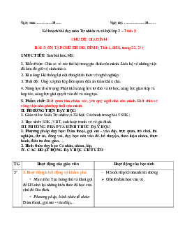 Giáo án Tự nhiên và xã hội 2 sách Chân trời sáng tạo (Cả năm)| Bài 5